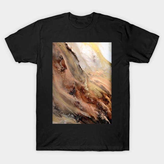 Abstract Autumn, Brown, Gold and Orange, Warm Colours, Abstract Art T-Shirt by MyAbstractInk